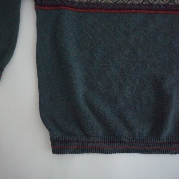 Vintage Susquehanna Trail Teal Cotton Sweater Cabincore Old Money XL - Picture 6 of 10